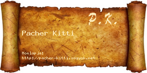 Pacher Kitti névjegykártya